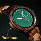 Wood Watches for Men Auto Date Handmade Quartz Personalized T132 3 your name