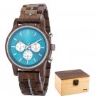 Wooden Mens Watch Luxury Sports Quality Quartz Movement Custom Chronograph GT115 2A