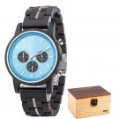 Wooden Mens Watch Luxury Sports Quality Quartz Movement Custom Chronograph GT115 1A