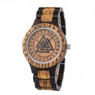 Zegarek Meski Vegvisir Wooden Watch Women Men Runic Circle with Golden Helm of Awe Hand DZ070