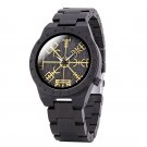 Zegarek Meski Vegvisir Wooden Watch Women Men Runic Circle with Golden Helm of Awe Hand GT016 4A