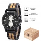 New High Quality Wooden Mens Watch Sports Quartz Movement Chronograph GT116 1 7BOX