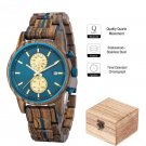 New High Quality Wooden Mens Watch Sports Quartz Movement Chronograph GT116 2 7BOX