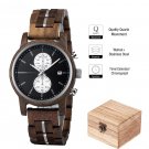 New High Quality Wooden Mens Watch Sports Quartz Movement Chronograph GT116 3 7BOX