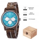 New High Quality Wooden Mens Watch Sports Quartz Movement Chronograph GT115 2 7BOX