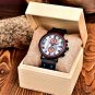 New Mens Chronograph Marble Tone Dial Male Quartz Wood Watch Dual Display GT073 1
