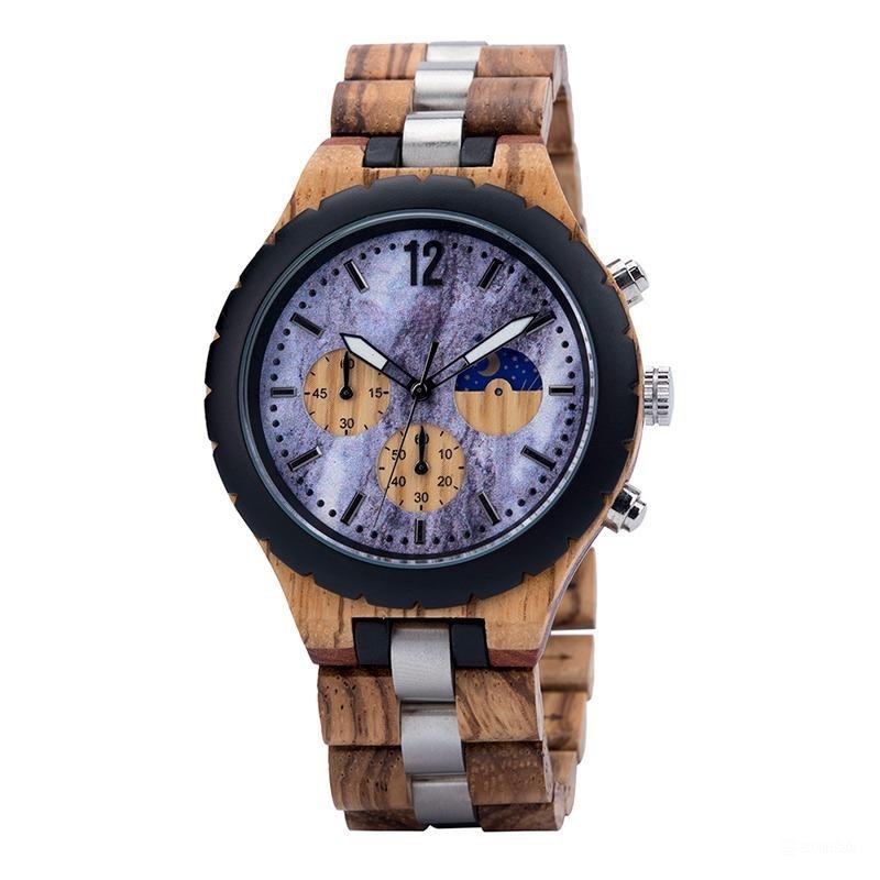 Quartz Watch for Men Moon Phase Waterproof Date Timepieces Personalized GT069 2A