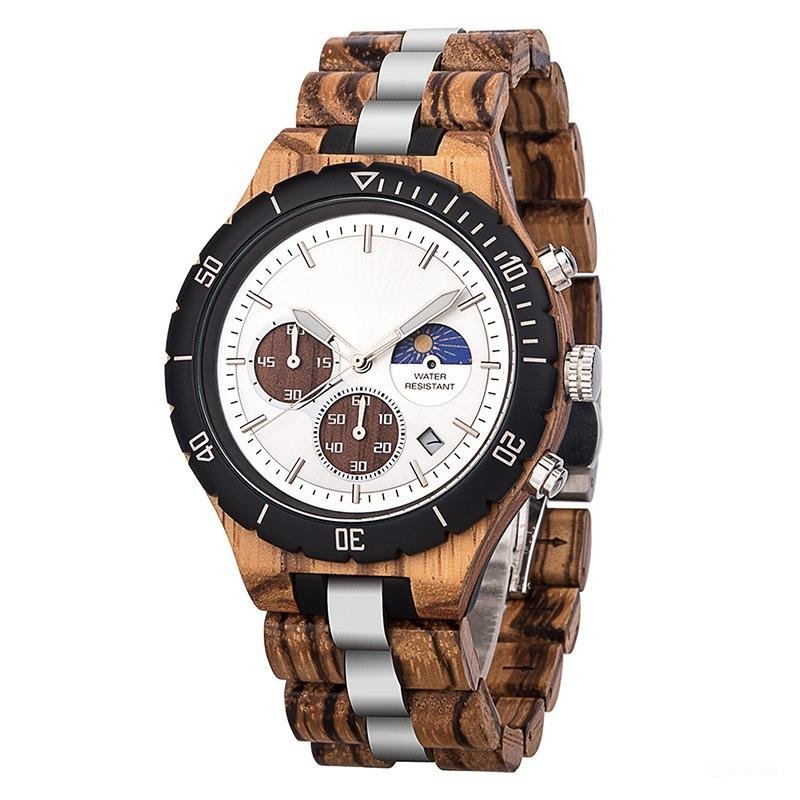 Quartz Watch for Men Moon Phase Waterproof Date Timepieces Personalized GT111 2A