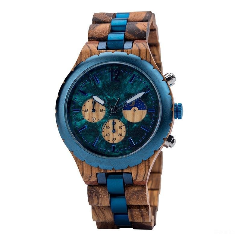 Quartz Watch for Men Moon Phase Waterproof Date Timepieces Personalized GT069 3A