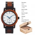 Stylish Wood Watch for Men 43mm Handmade Lightweight Customized T131 3 wood box