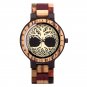 Men Wooden Brown Watch Viking Warriors Symbol Quartz GT094 1A