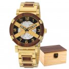 Automatic Mechanical Waterproof Watch for Men Luxury Wooden Metal GT104 2A
