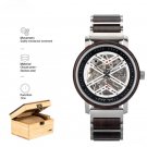 New Watch for Men Wooden Stainless Steel Combination Skeleton Design Automatic GT119 2