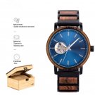 New Watch for Men Wooden Stainless Steel Combination Skeleton Design Automatic GT120 2