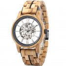 2022 New Stainless Steel Automatic Waterproof Wooden Mens silver Watch Custom made