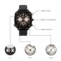 Mens Mechanical Watch Luxury Skeleton Wooden Dual Time Automatic Customizable GT053 1