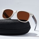 Classic Rectangular Sunglasses for Women Men Wheat Straw Frame UV400 Polarized CG012b box 1