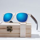 Classic Rectangular Sunglasses for Women Men Wheat Straw Frame UV400 Polarized CG014d wood box