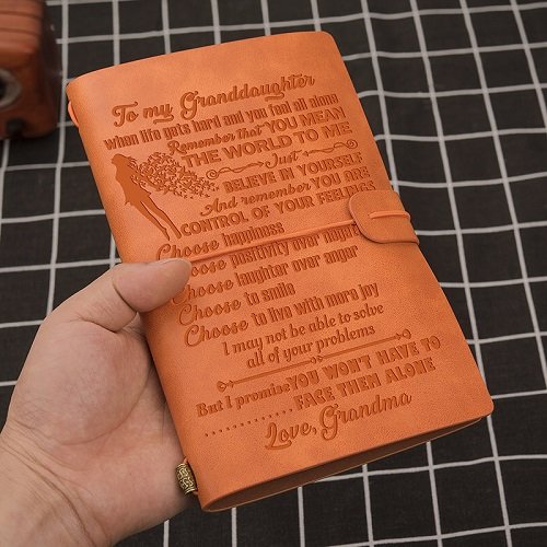 Customized Journal Engraved PU Leather Notebook Emboss Diary Week Planner P040766