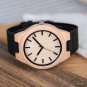 Natural Wooden Men Watch Maple Black Genuine Leather Strap
