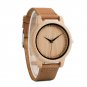 Couple Bamboo Watch 44MM men Genuine Leather Band Engrave Name Customized
