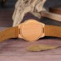 Couple Bamboo Watch 44MM men Genuine Leather Band Engrave Name Customized