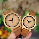 Couple Bamboo Watch Couple Genuine Leather Band Engrave Name Customized