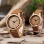 Couple Bamboo Watch Couple Genuine Leather Band Engrave Name Customized