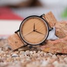 Wooden Watches Men Quartz Dial Genuine Leather Strap