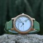 Handmade Wooden Green Watch Men Women Silicone Band Marble Literal As Lady Gift