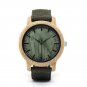 BRONZE Nylon Watch Men Bamboo Band Case Quartz Movement