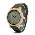 Black Nylon Watch Men Bamboo Band Case Quartz Movement