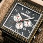 Chronograph Quartz Wooden black Watch Lightweight Dyed Wrist Customized with Calendar