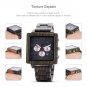 Chronograph Quartz Wooden black Watch Lightweight Dyed Wrist Customized with Calendar