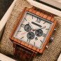 Chronograph Quartz Wooden Brown Watch Lightweight Dyed Wrist Customized with Calendar