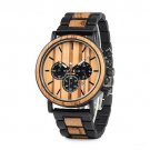 Top Men Watch Quartz Chronograph Personalized Timepiece Metal Wooden Strap P09 1