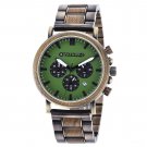 Top Men Watch Quartz Chronograph Personalized Timepiece Metal Wooden Strap T63 2