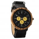 Luxury Mens Watch Stainless Steel Quartz Chronograph Wood GT056 4