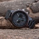 Ebony Chronograph Wooden Watch Rose Luxury Quartz Timepiece Male Luminous Hand