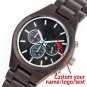 Ebony Chronograph Wooden Watch Rose Luxury Quartz Timepiece Male Luminous Hand