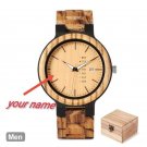 Couple Watch Colorful Wooden Strap for Men Week Display Date Quartz your name