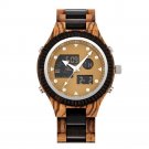 Men Wooden Watches Dual Display Japanese Quartz Movement Auto Date GT040 2