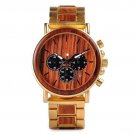New Wooden Mens Retro Watch Auto Date Chronograph Luminous Hands Timepiece GQ026 2