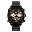 Mens Automatic Mechanical Watch Luxury Skeleton Wooden DualTime Customizable GT053 1