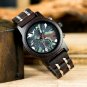 Military Men Watch Chronograph Quartz Camouflage Sport Dial Wood Customized