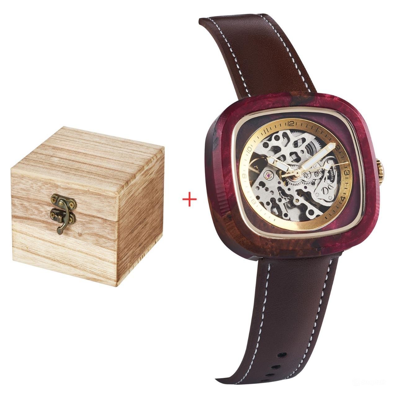 Automatic Chronograph Wooden Watch Original Automatic Movement Mechanical GT151 4A