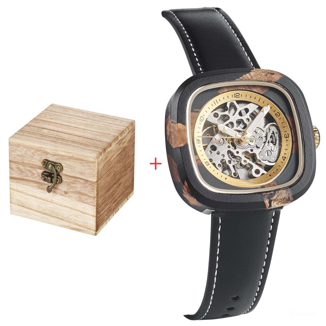 Automatic Chronograph Wooden Watch Original Automatic Movement Mechanical GT151 1A