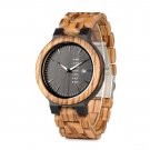 Multifunction Wood Watches for Men Auto Date Zebra Quartz with Adjustable Band GO026 2