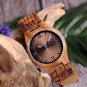 Luxury Witch Vintage Design and Genuine Leather Kand Men Wooden Zebra Watch GQ005 1A
