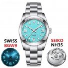 36MM New Men Mechanical Automatic Watch Sapphire Glass Blue 100M Waterproof